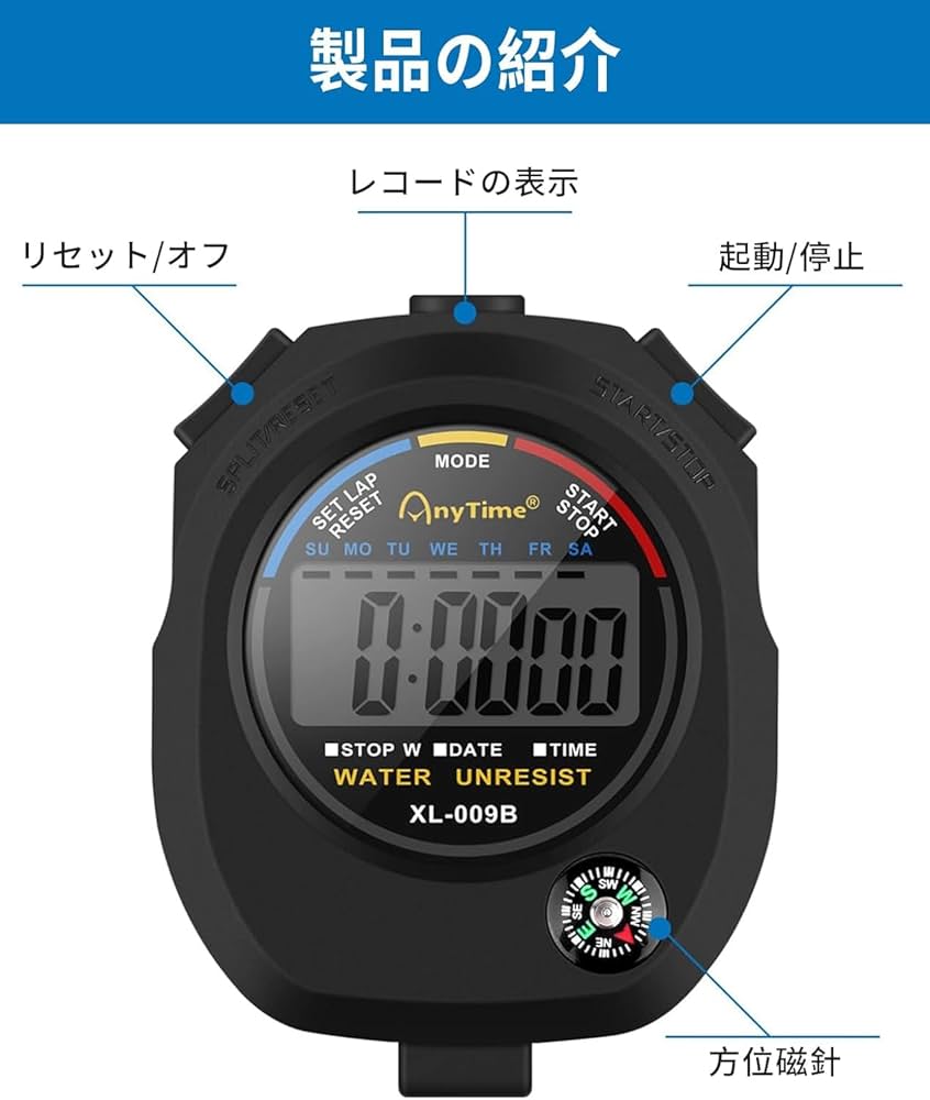 Amazon.co.jp: Geerow ストップウォッチ 2個入り 時計 タイマー